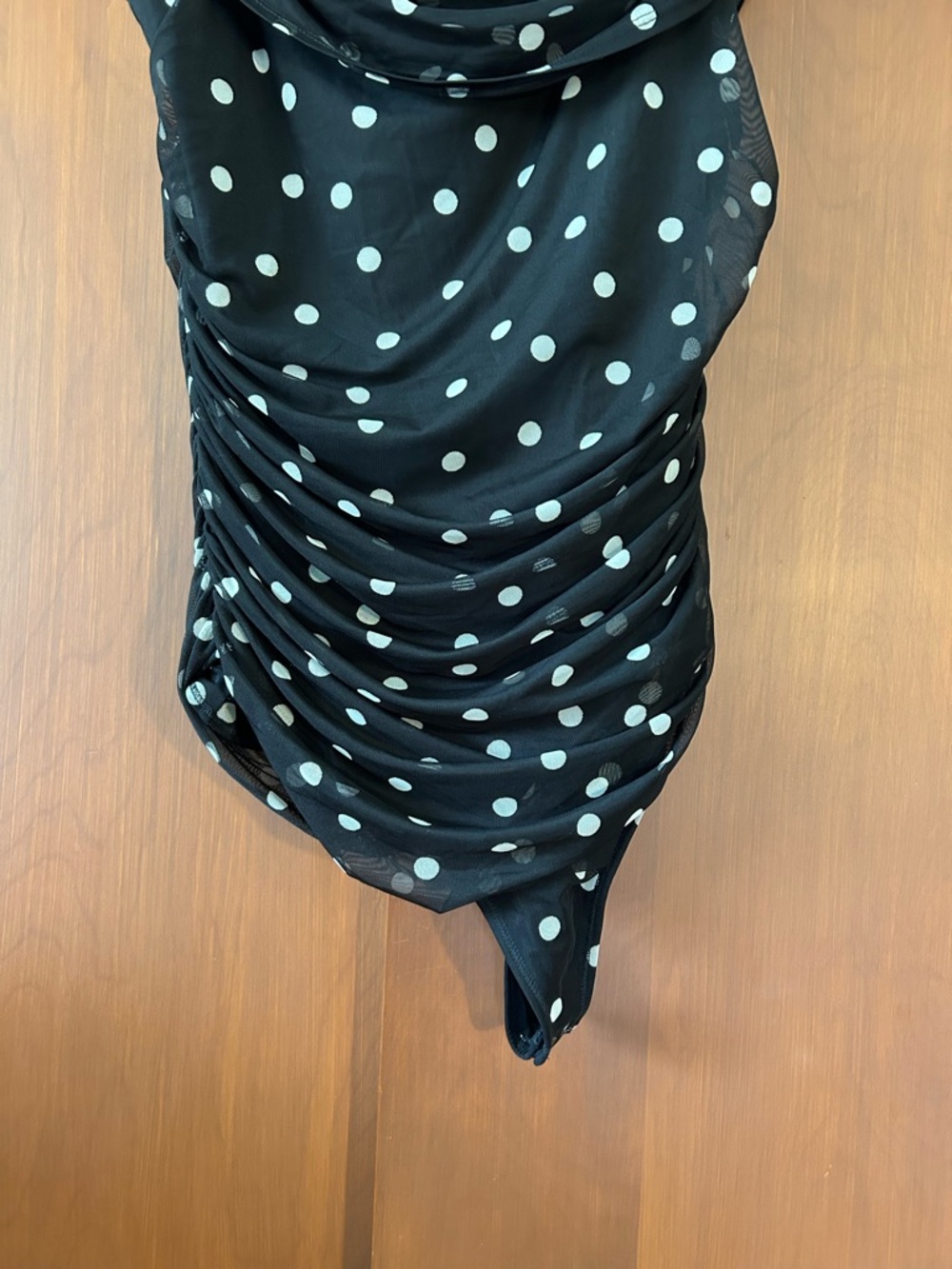 NWT Abercrombie & Fitch Black Polka Dot Bodysuit - Picture 3 of 6